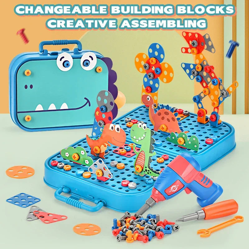 Juego de Construcción Creativo con Taladro: Juguete Educativo para Niños