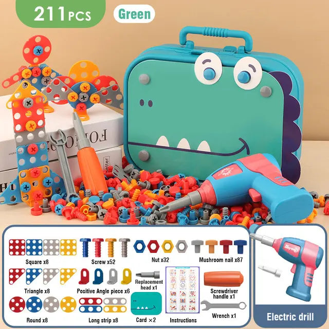 Juego de Construcción Creativo con Taladro: Juguete Educativo para Niños