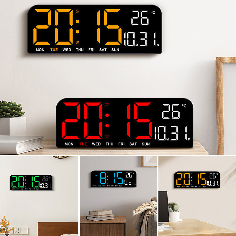 Reloj despertador digital LED de género neutro con gran pantalla HD