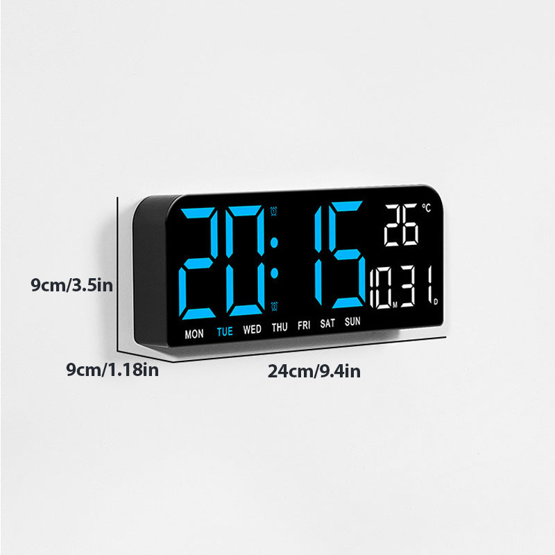 Reloj despertador digital LED de género neutro con gran pantalla HD