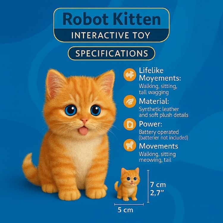 Juguete Interactivo de Gato de Peluche con Movimientos Realistas para Niños