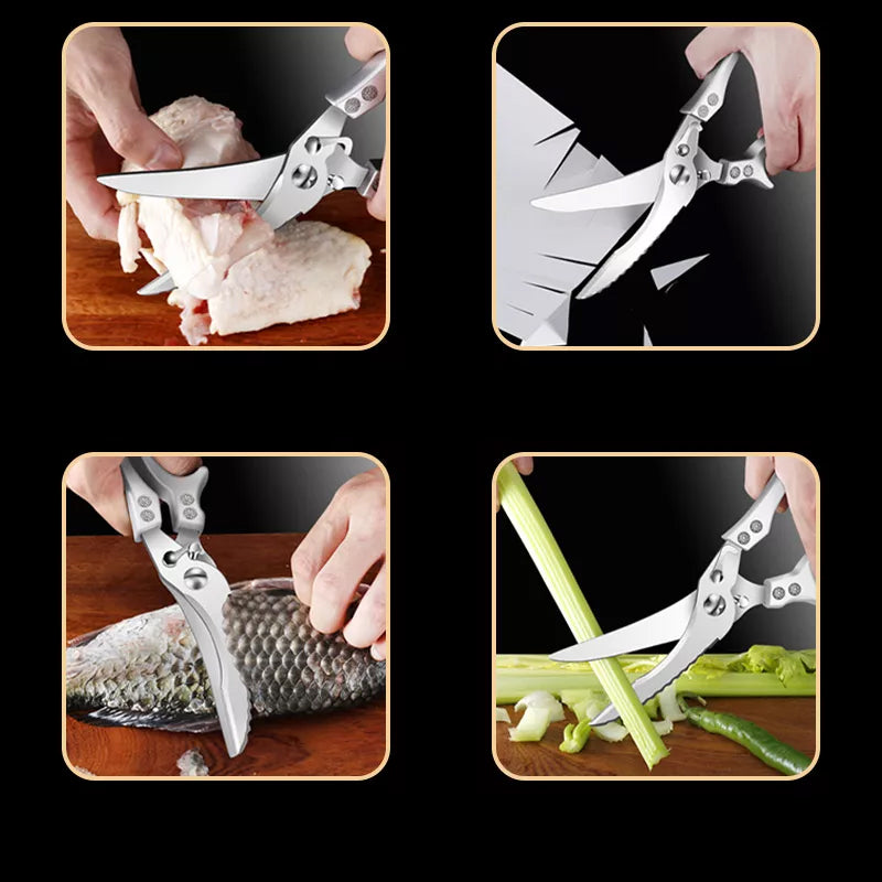 Tijeras de Cocina Robustas de Acero Inoxidable para Piernas de Pollo