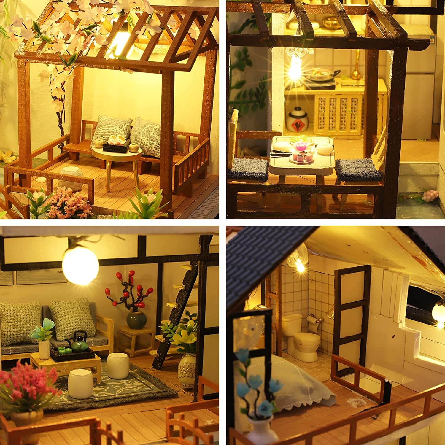 Juego de Casa Miniatura DIY Creativo de Madera para Decoración del Hogar y Hobby