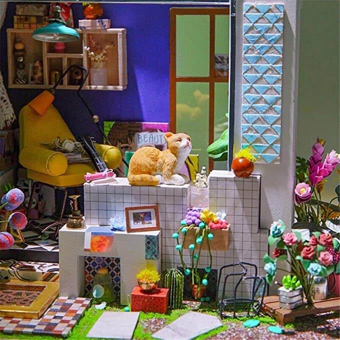 Juego de Casa Miniatura DIY Creativo de Madera para Decoración del Hogar y Hobby