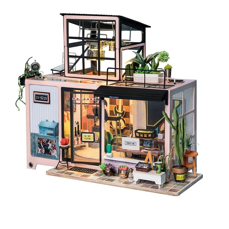 Juego de Casa Miniatura DIY Creativo de Madera para Decoración del Hogar y Hobby