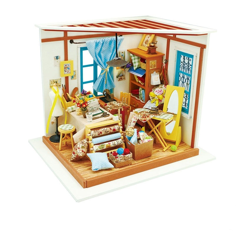 Juego de Casa Miniatura DIY Creativo de Madera para Decoración del Hogar y Hobby