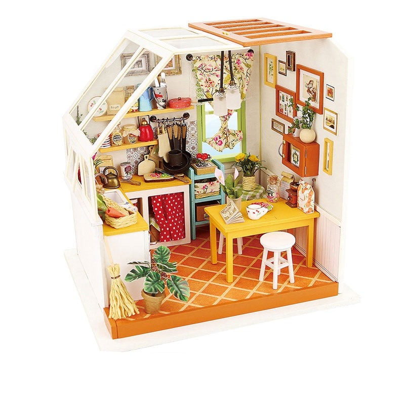 Juego de Casa Miniatura DIY Creativo de Madera para Decoración del Hogar y Hobby