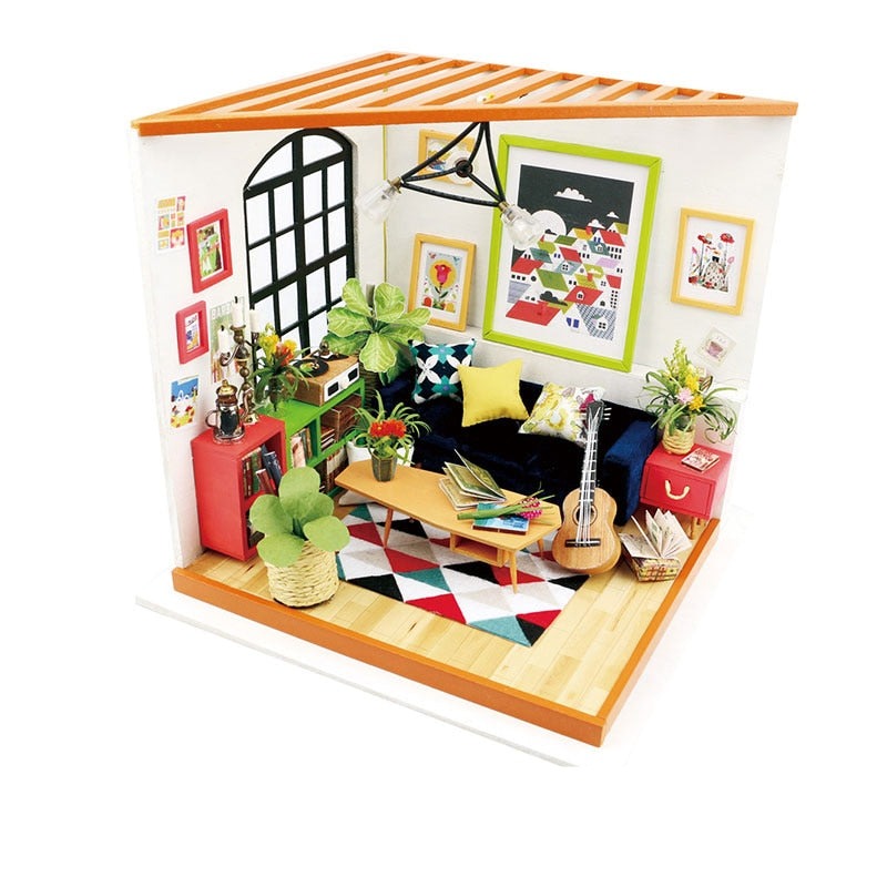 Juego de Casa Miniatura DIY Creativo de Madera para Decoración del Hogar y Hobby