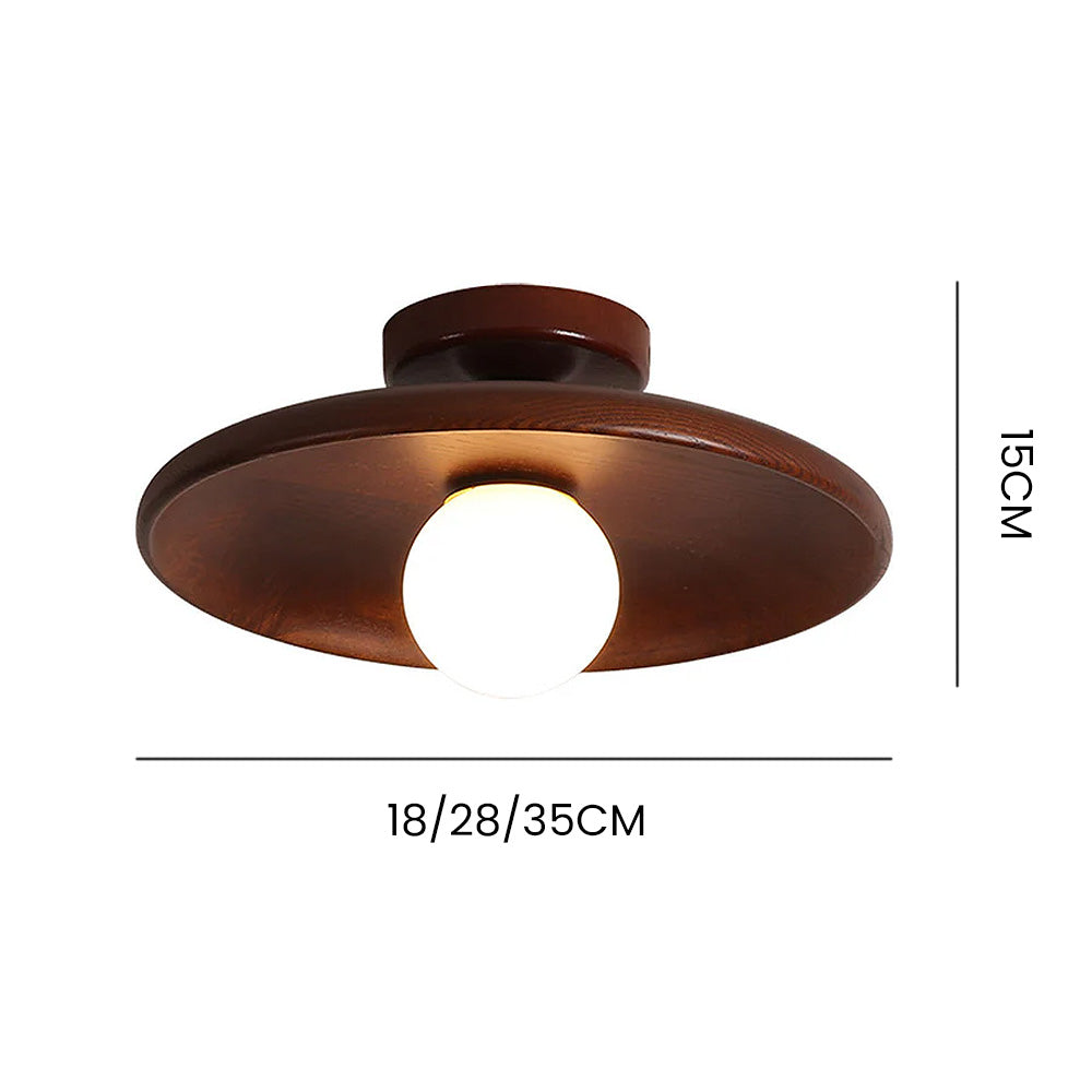 Lámpara de techo de madera nórdica – redonda, minimalista y moderna