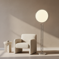 Colección Orbis | Lámpara de Pie Moderna y Elegante con Marco de Cromo para Decoración de Sala de Estar