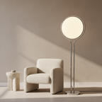 Colección Orbis | Lámpara de Pie Moderna y Elegante con Marco de Cromo para Decoración de Sala de Estar
