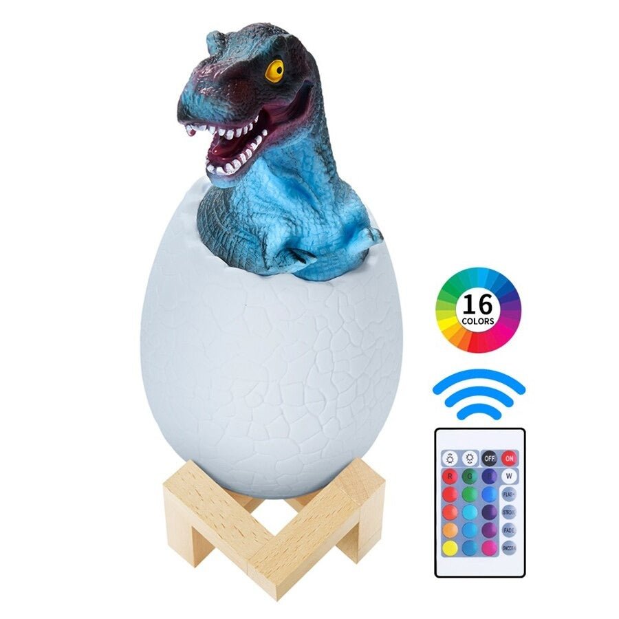 DinoGlow - Lámpara de noche de dinosaurio con luz cambiante y control remoto