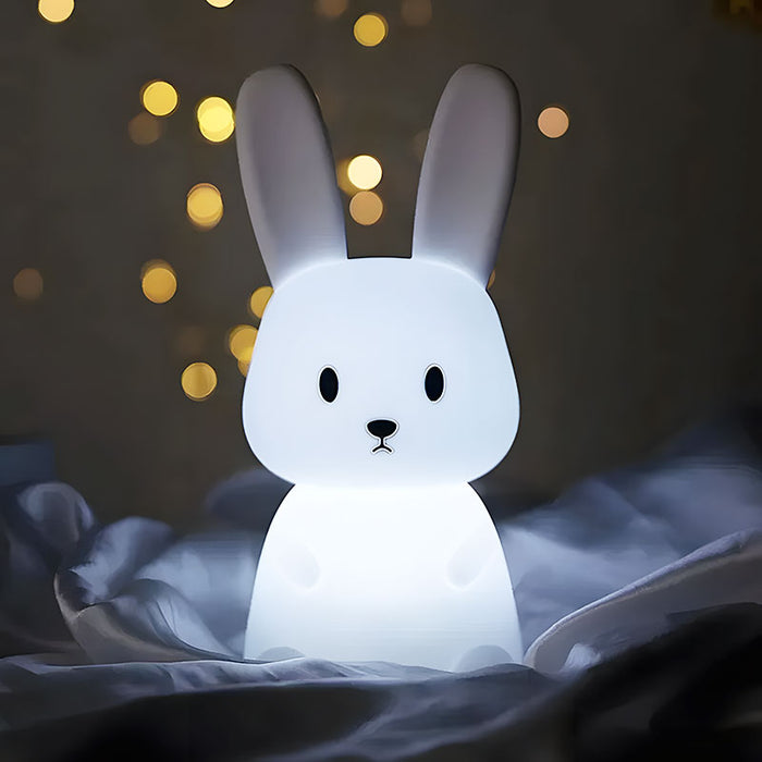 BunnyGlow - Lámpara de mesa en forma de conejo con luz LED suave y control táctil