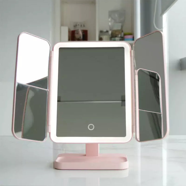 Espejo de Maquillaje LED con Iluminación Triple
