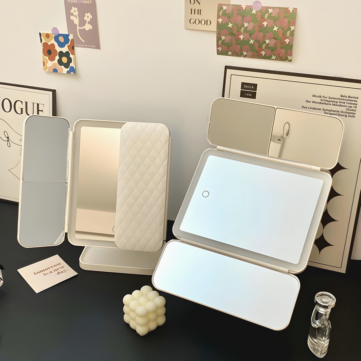 Espejo de Maquillaje LED con Iluminación Triple