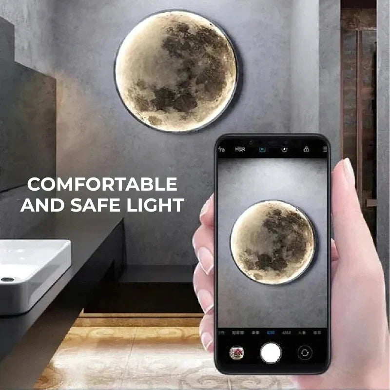 Lámpara de Pared LED en Forma de Luna para Decoración del Hogar