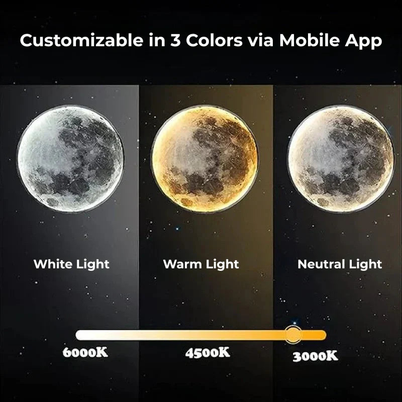 Lámpara de Pared LED en Forma de Luna para Decoración del Hogar