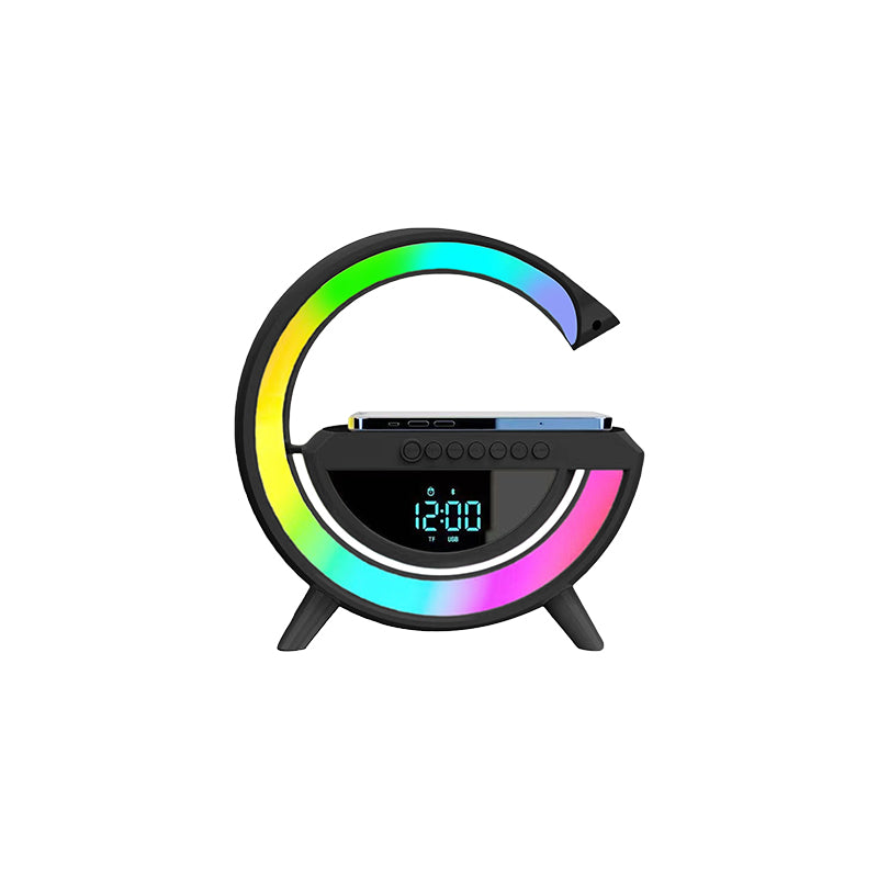 Altavoz Inalámbrico de Carga LED con Reloj Despertador para Dormitorio