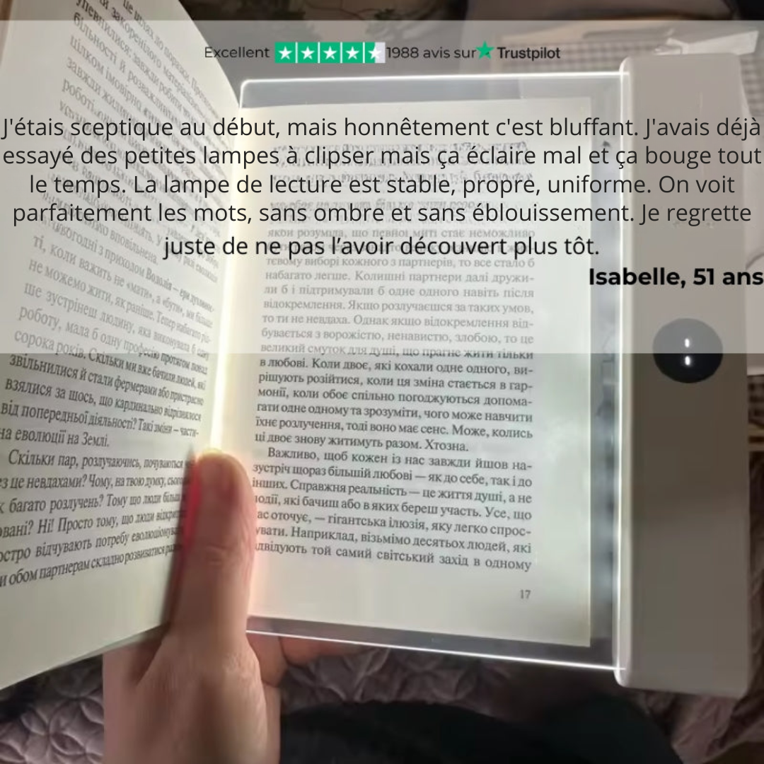 Lámpara de lectura con luz suave