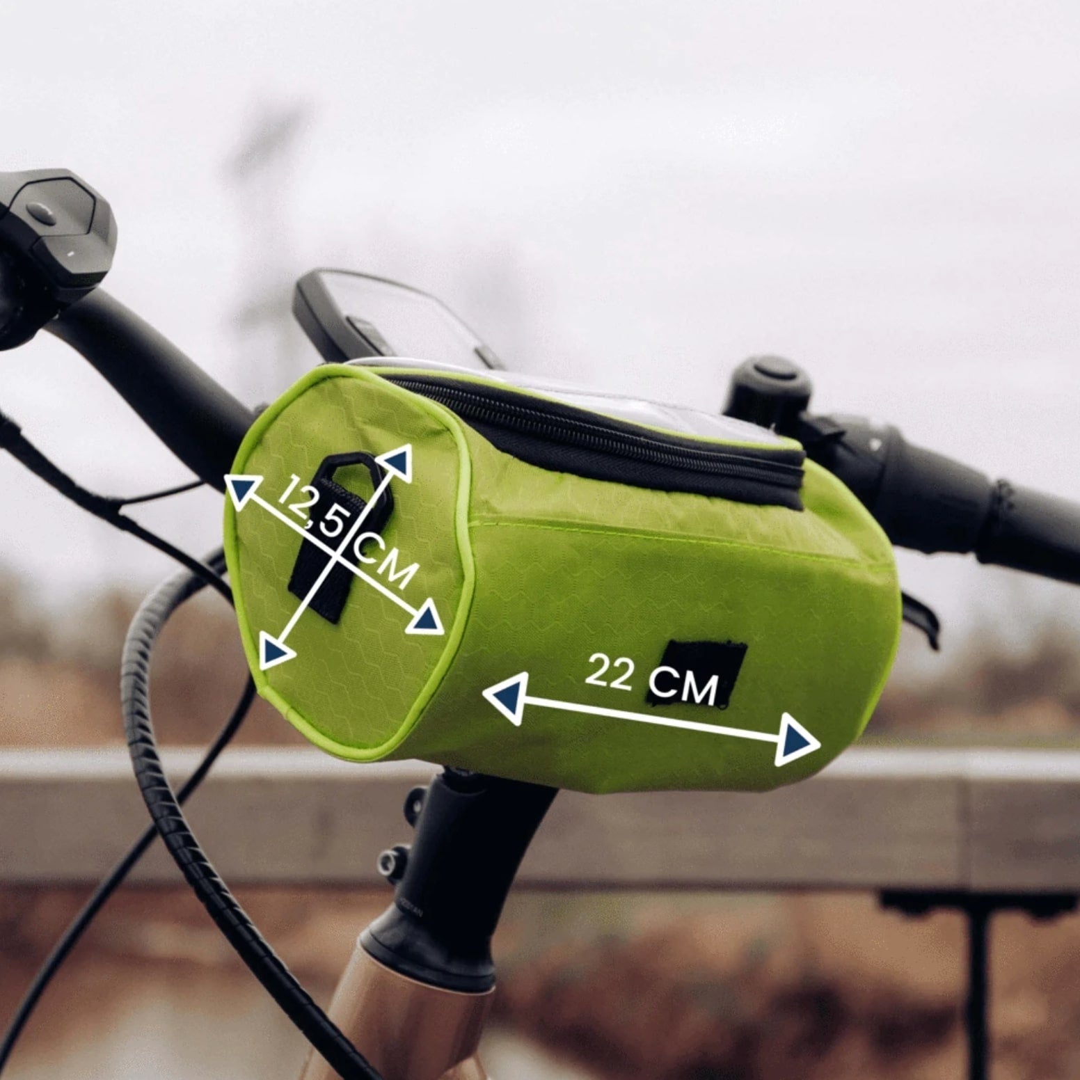 Bolsa de manillar para bicicleta | Bolsa impermeable para bicicleta con pantalla táctil | Tourix