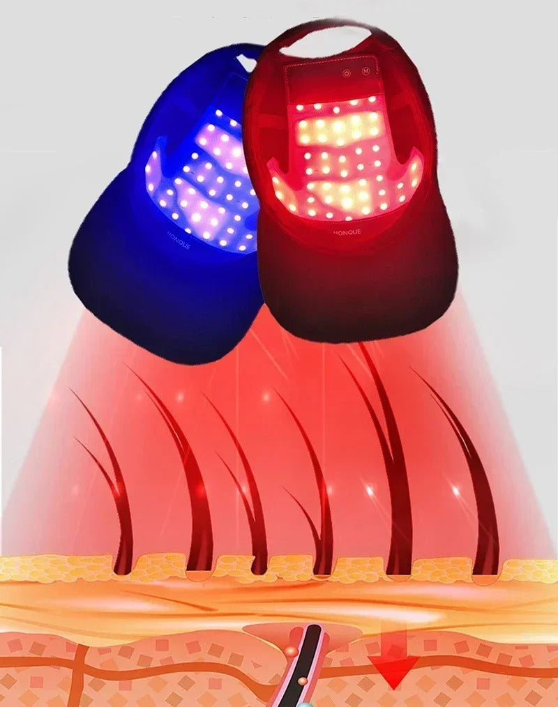 Gorro de luz roja para el crecimiento del cabello – Terapia de luz infrarroja para un cabello más grueso y abundante
