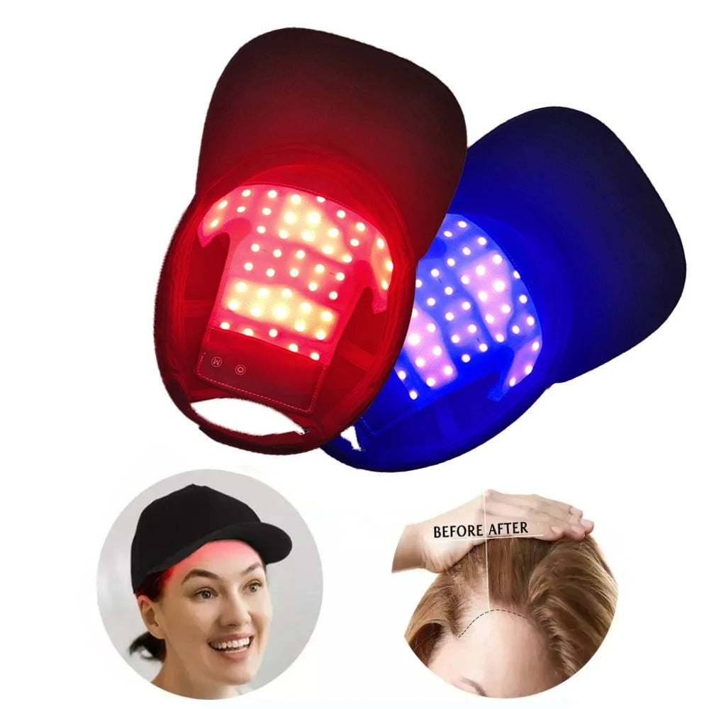 Gorro de luz roja para el crecimiento del cabello – Terapia de luz infrarroja para un cabello más grueso y abundante