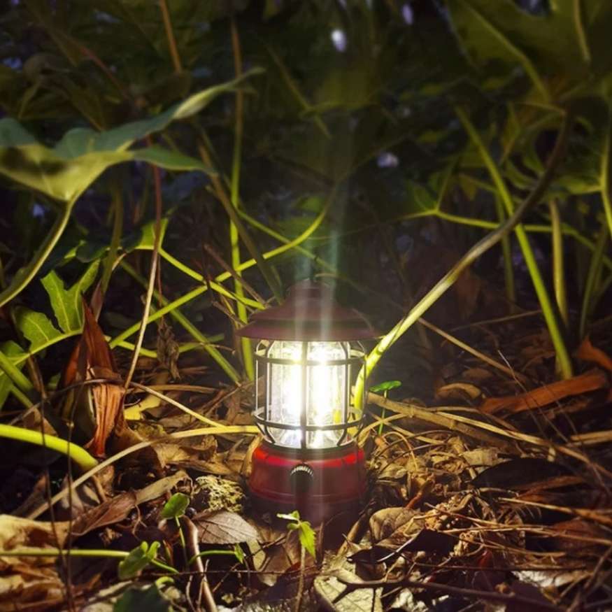 Linterna Camping Recargable LightMate – LED de Estilo Vintage con Luz Regulable