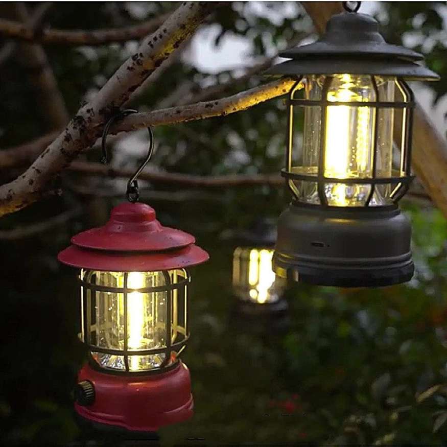 Linterna Camping Recargable LightMate – LED de Estilo Vintage con Luz Regulable