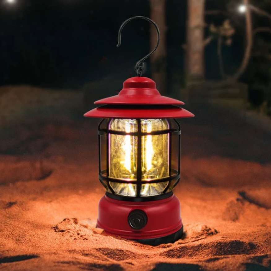 Linterna Camping Recargable LightMate – LED de Estilo Vintage con Luz Regulable