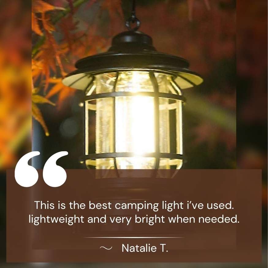 Linterna Camping Recargable LightMate – LED de Estilo Vintage con Luz Regulable