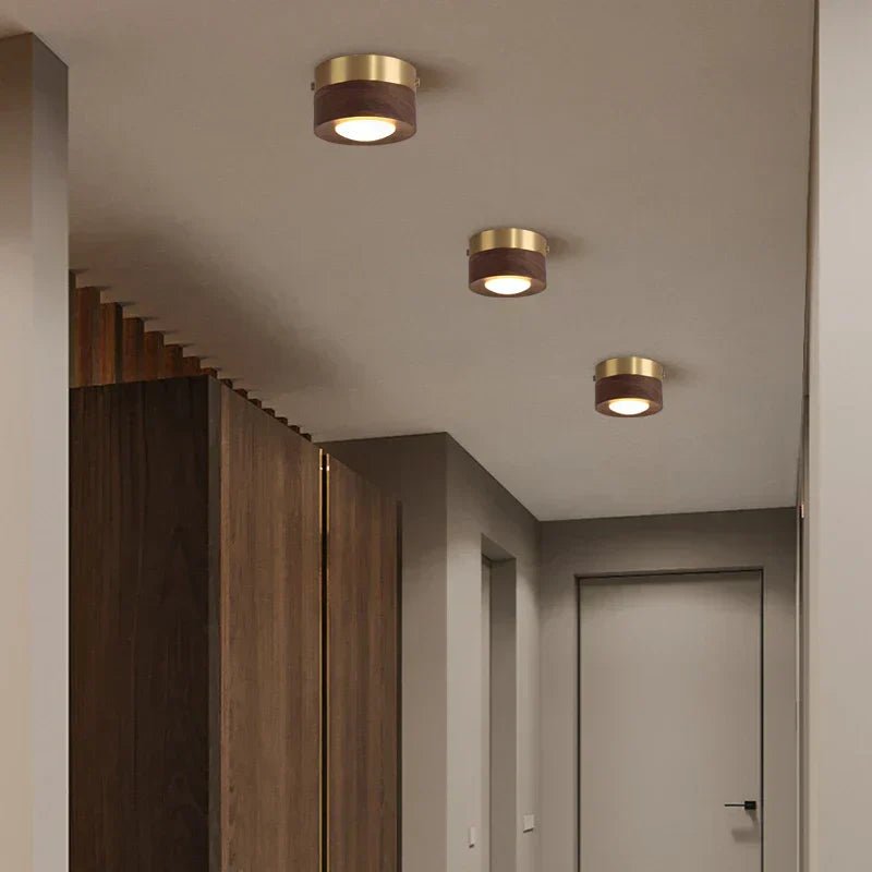 Luz de Techo Empotrada Cilíndrica BowLift LignaShine de Madera