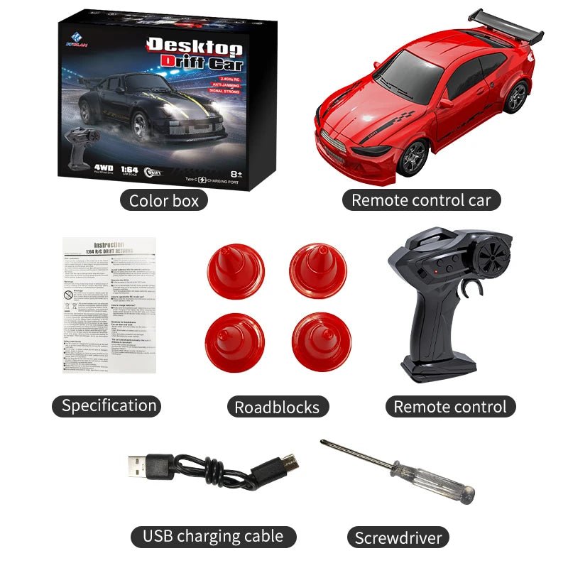 Liten 1:64 Coche RC Drift para Maniobras Precisas