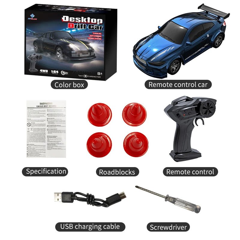Liten 1:64 Coche RC Drift para Maniobras Precisas