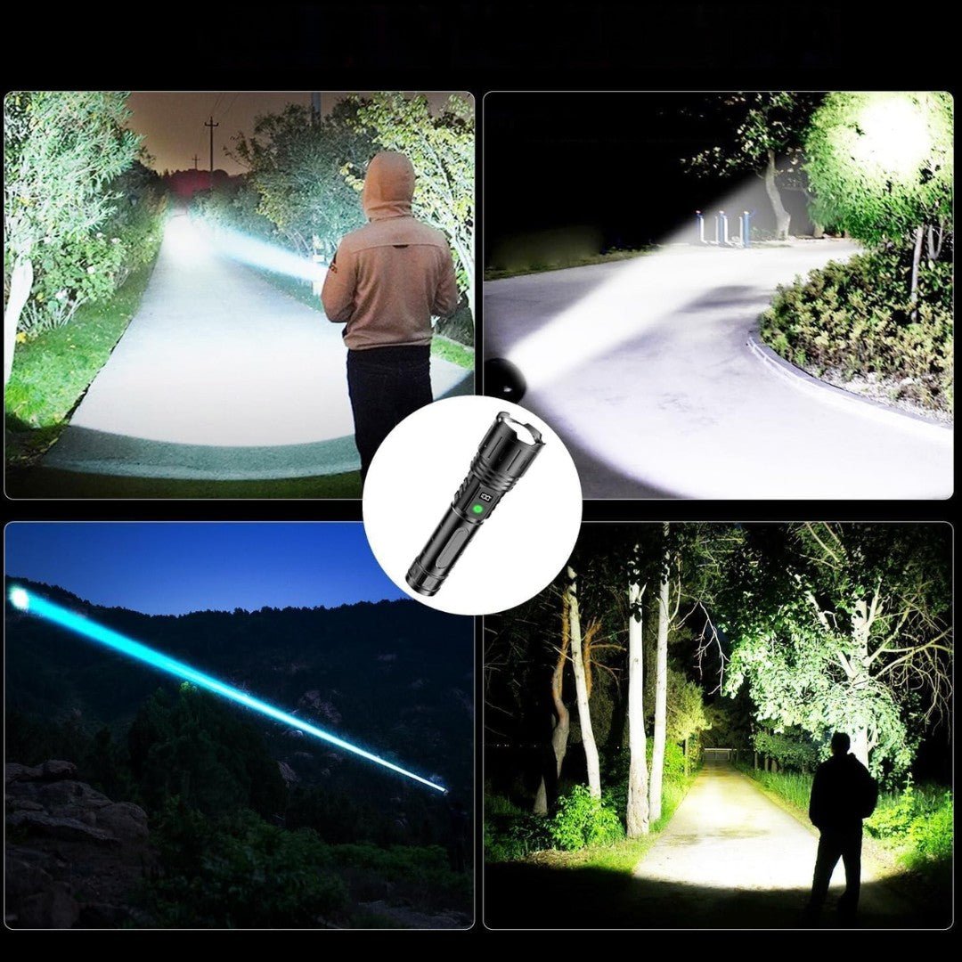 LumaBeam – Linterna LED recargable de 100,000 lúmenes con banco de energía