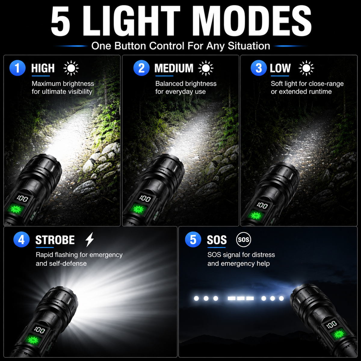LUMINA TORCH – Linterna táctica de brillo extremo