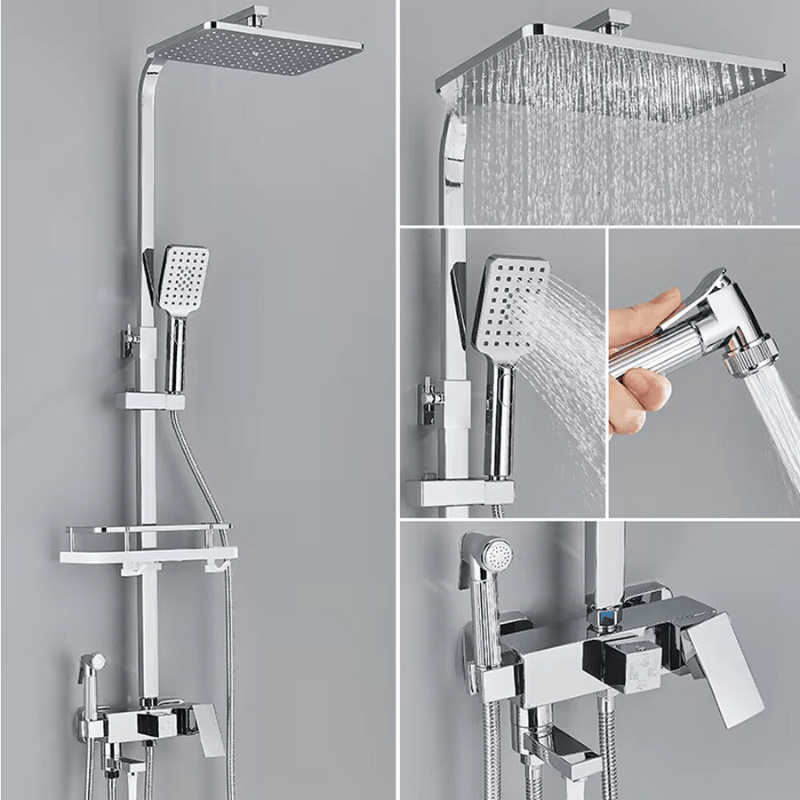 Juego de Ducha - AquaFlow - Ducha de Lluvia de Lujo - Mezclador de Latón