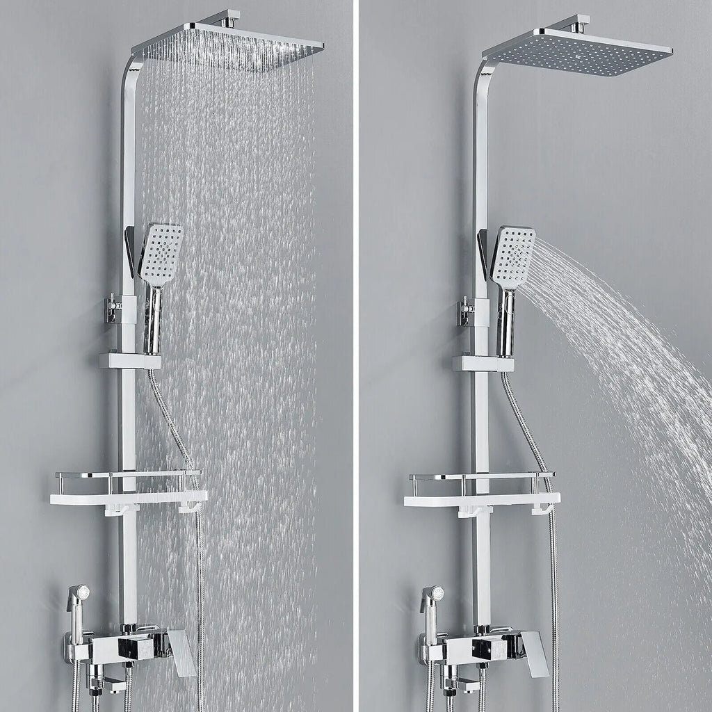 Juego de Ducha - AquaFlow - Ducha de Lluvia de Lujo - Mezclador de Latón