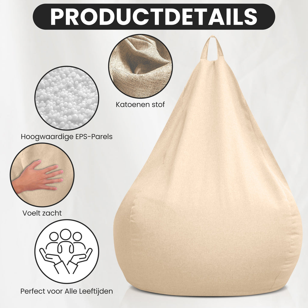 Saco de Tela de Lino de Lujo con Relleno – Cómodo y Ergonómico