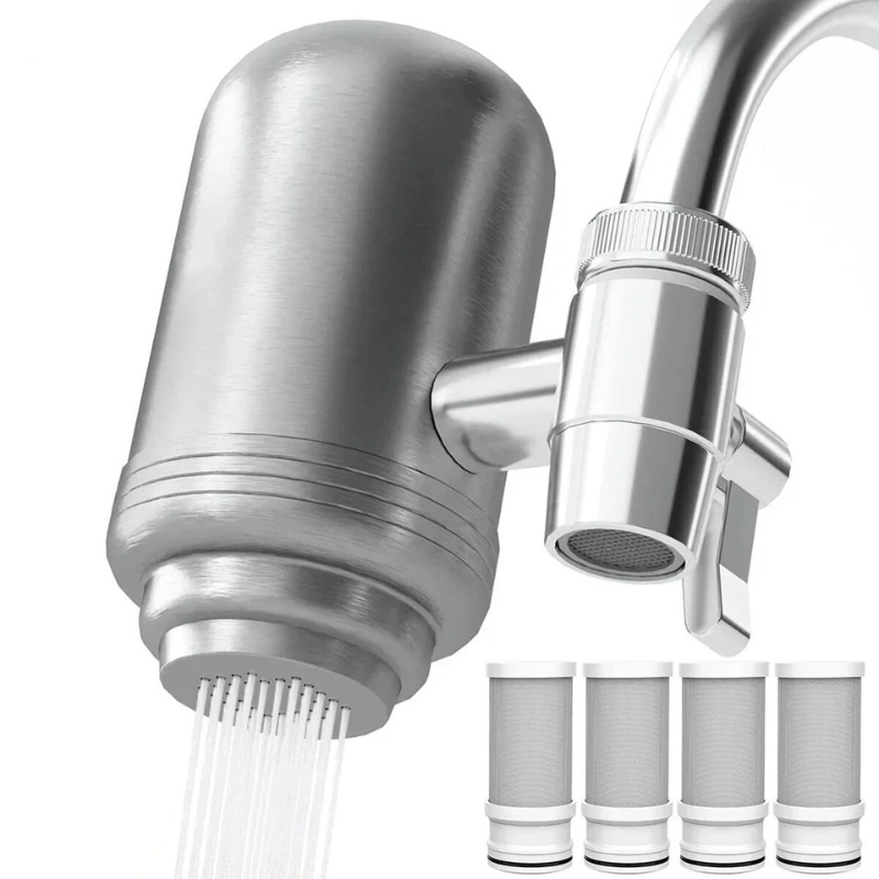 CleanFlow - Filtro de Agua de Acero Inoxidable de Lujo para Agua Potable Cristalino