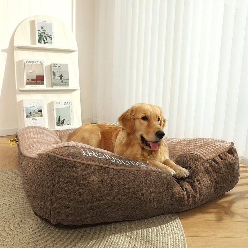 Cojín Ortopédico para Perros Grande – Cama de Perro de Espuma con Memoria de Lujo con Cojín de Cabeza