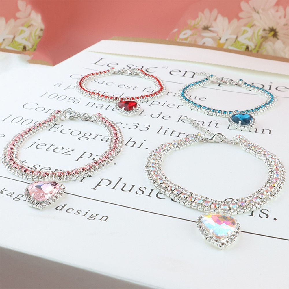 Gato de Lujo | Collar de Cristal de Lujo para Gato con Colgante de Corazón de Piedra Preciosa Reflectante Kalsten
