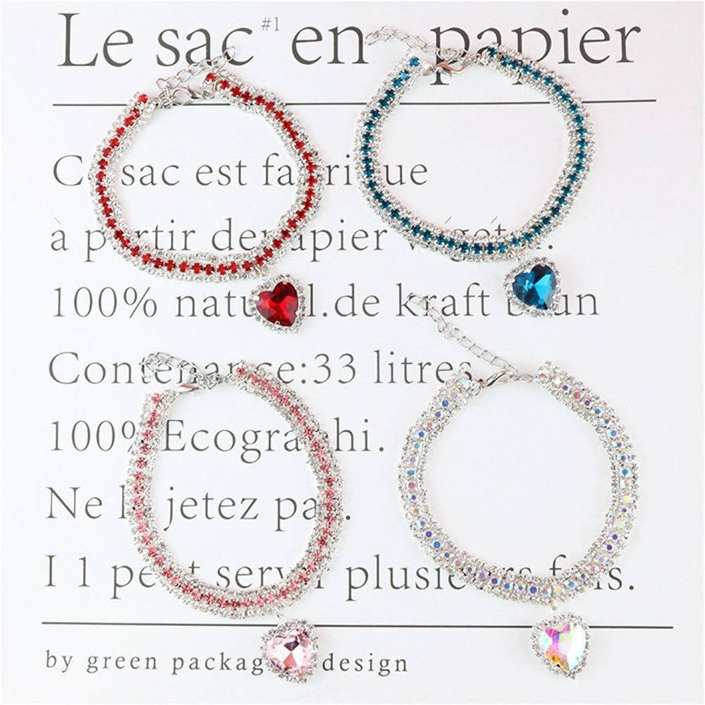 Gato de Lujo | Collar de Cristal de Lujo para Gato con Colgante de Corazón de Piedra Preciosa Reflectante Kalsten