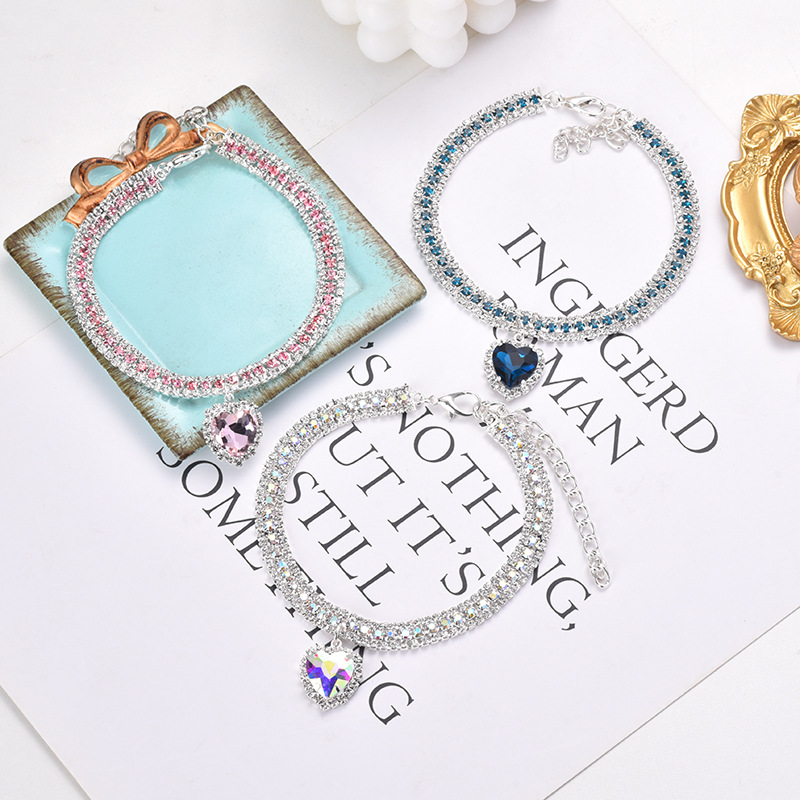 Gato de Lujo | Collar de Cristal de Lujo para Gato con Colgante de Corazón de Piedra Preciosa Reflectante Kalsten