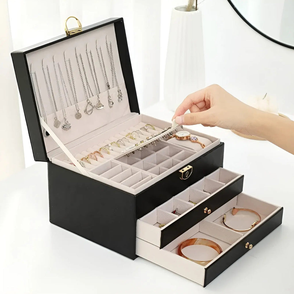 Caja de Joyas de Lujo de Múltiples Capas para Mujeres