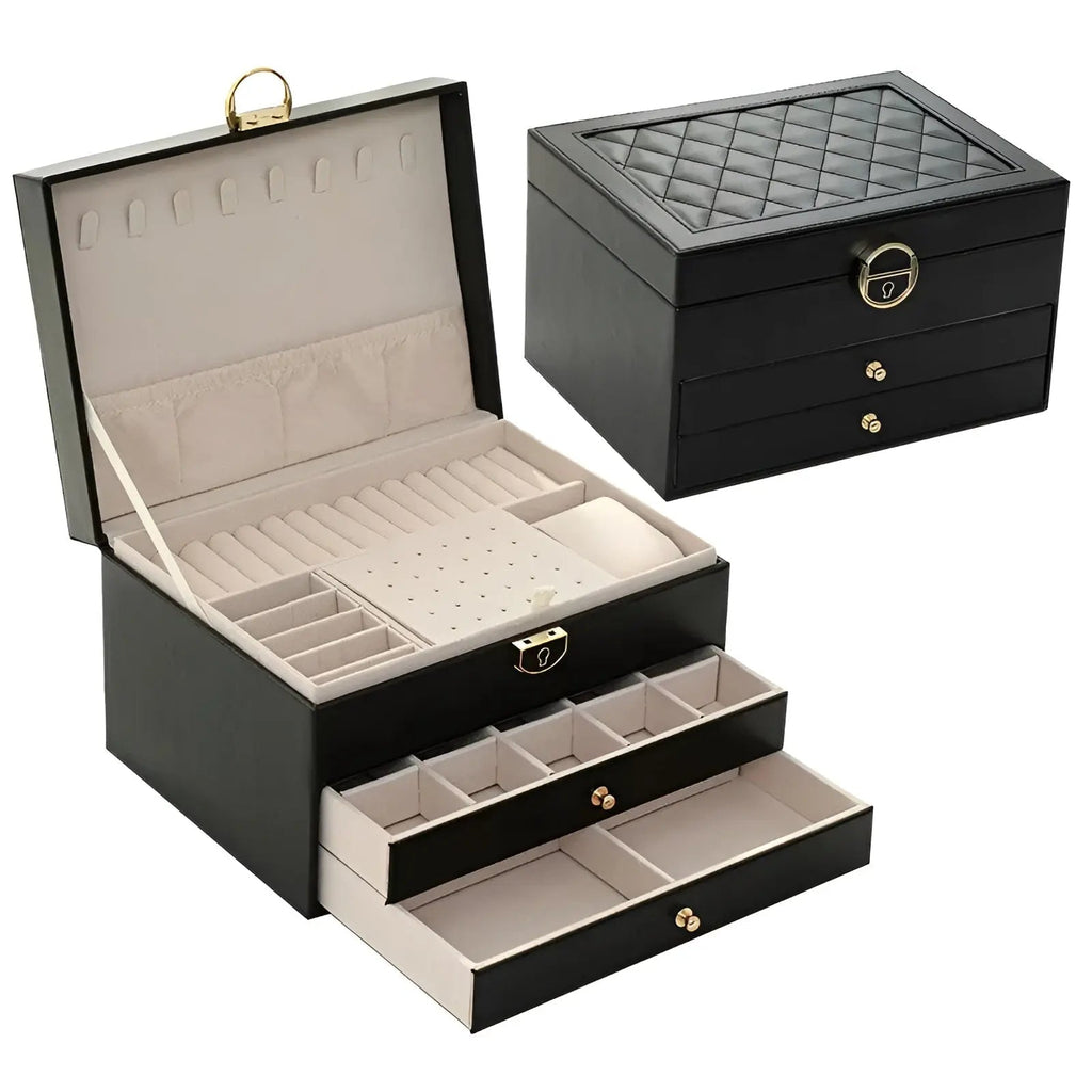 Caja de Joyas de Lujo de Múltiples Capas para Mujeres