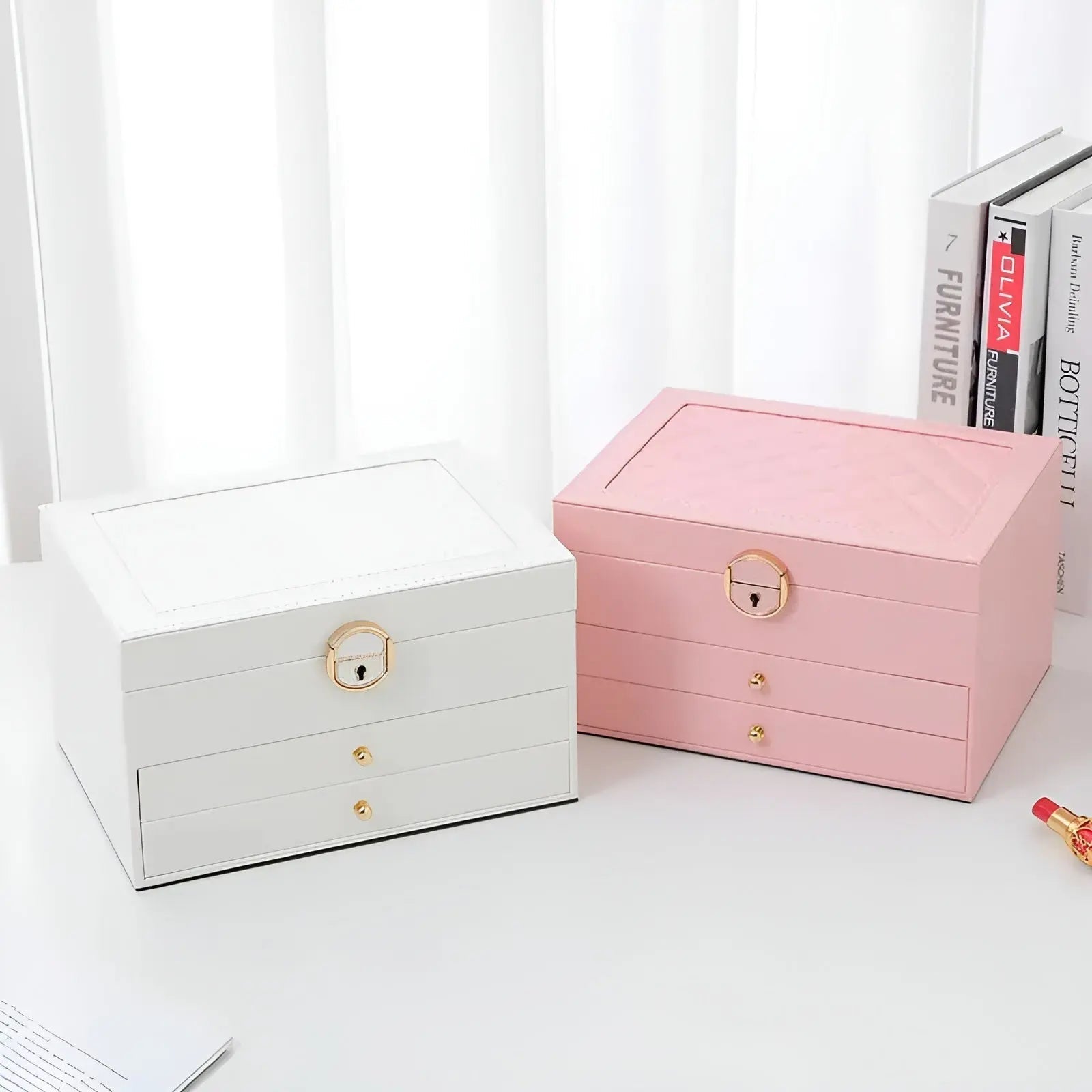 Caja de Joyas de Lujo de Múltiples Capas para Mujeres