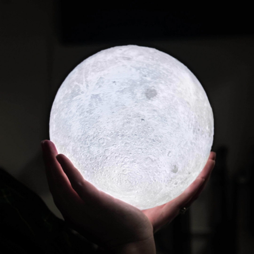 Lámpara Mágica de Luna - Control Táctil Inalámbrico | Base de Madera
