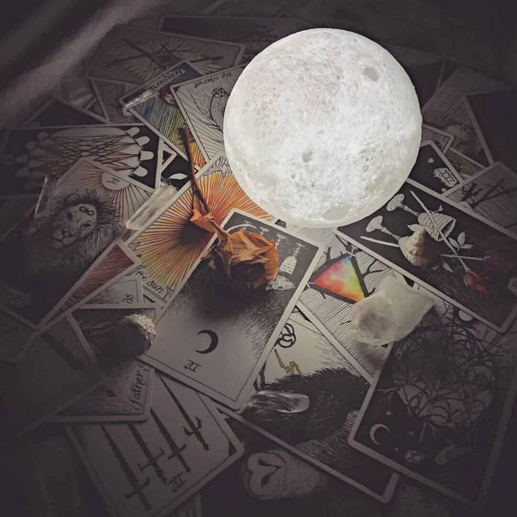 Lámpara Mágica de Luna - Control Táctil Inalámbrico | Base de Madera