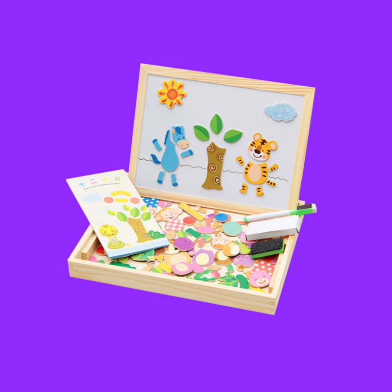 Tablero Magnético para Niños - Rompecabezas de Animales Multifuncional