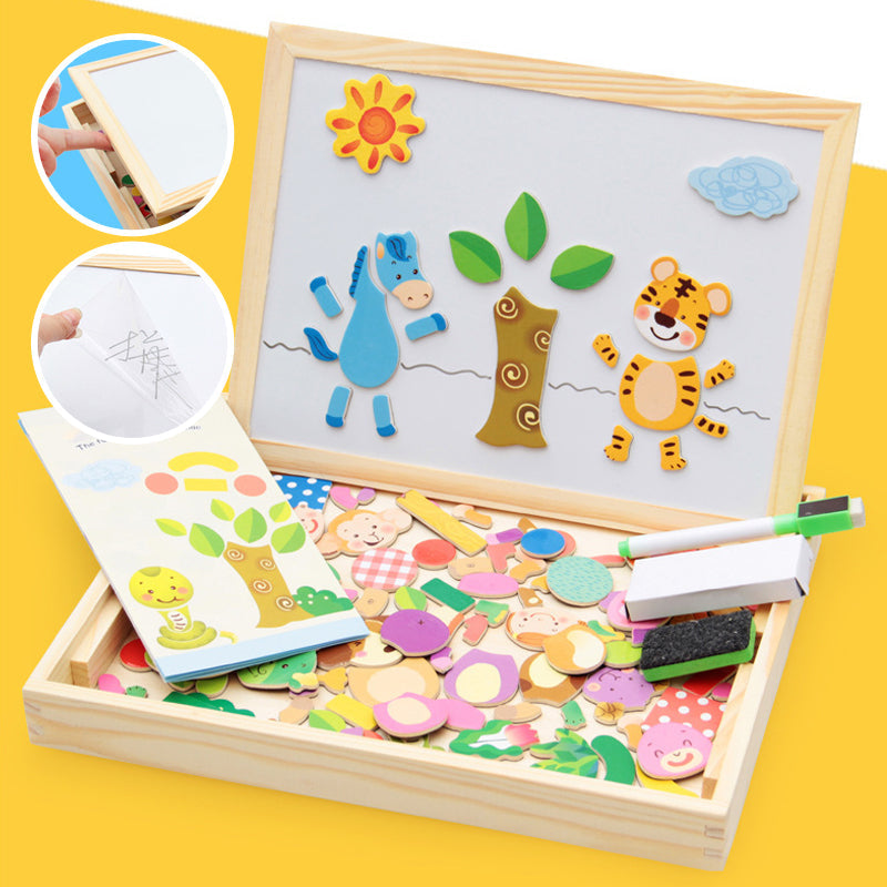 Tablero Magnético para Niños - Rompecabezas de Animales Multifuncional